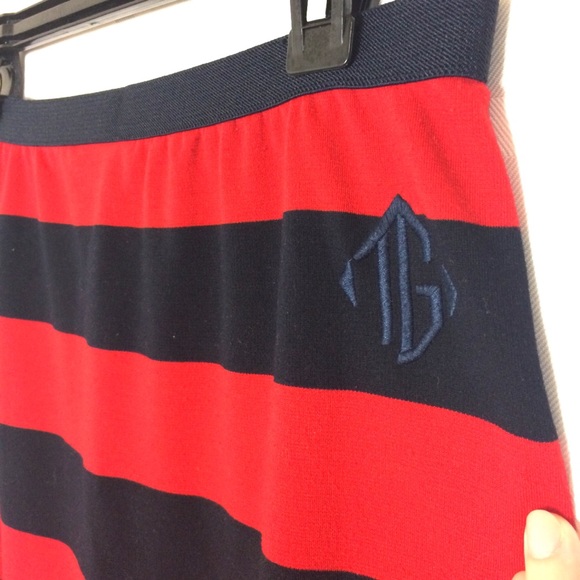 90’s Y2K Vintage Tommy Hilfiger maxi skirt with slit stripes color block Long - Picture 2 of 8